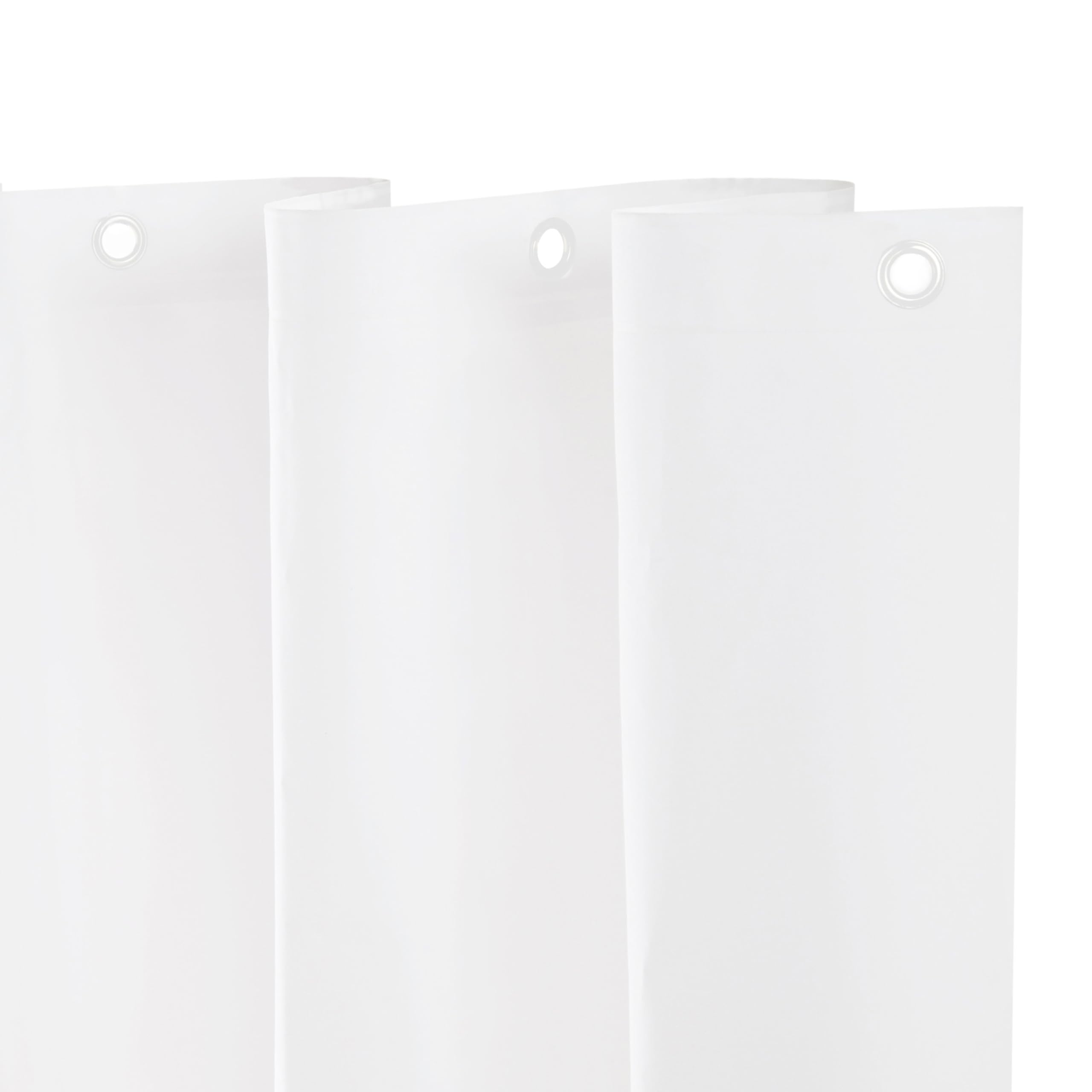 Kenney KN61430 Lightweight 3 Gauge Waterproof PEVA Shower Curtain Liner with Durable Eyelet Hang Holes and Weighted Magnetic Hem for Bathroom, 70" W x 72" H, White, 1-Pack