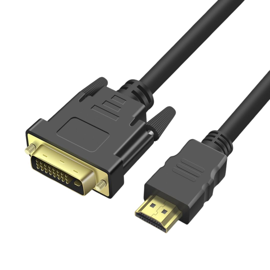 KUJOBUY HDMI to DVI Cable Adapter DVI to HDMI Cable Male to Male Adapter for TV X-Box One PS3 PS4 PS5 Gold-Plated DVID 24+1 Cord for Monitor Projector Laptop DVID Cord 6 FT