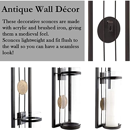 Alladinbox Wall Sconces Candle Holder Classic Metal Acrylic Wall Decorations For Living Room, Bathroom, Dining Room, Set Of 2 #TOP3