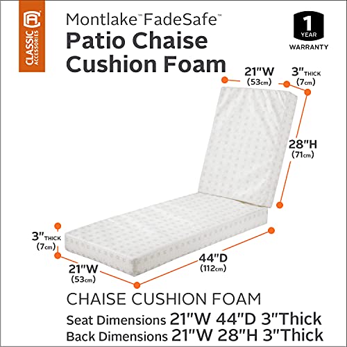 Image of Classic Accessories Classic Accessories Montlake Patio Chaise Lounge Cushion Foam, 80 inch Lx26 Wx3T