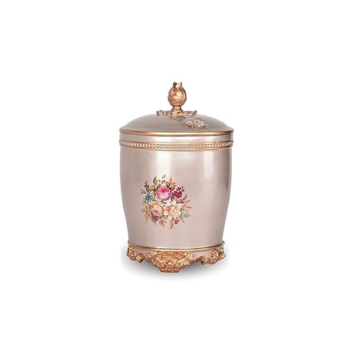 DHAEY Kitchen Trash Cans Garbage Cans, Trash Can with Lid European Resin Storage Bucket Creative Home Decoration for Home Office Waste Baskets Home