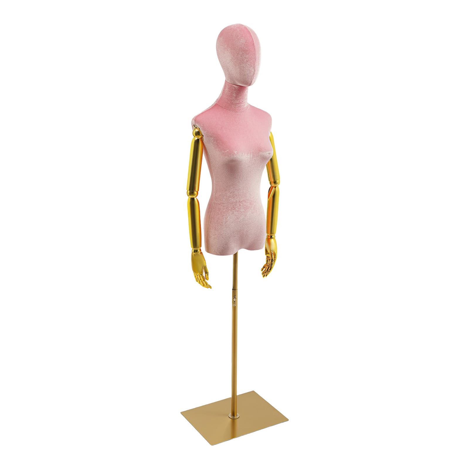 Manichino sartoriale regolabile, manichino femminile con altezza regolabile (59-78 pollici), modello di abiti da esposizione nei negozi di abbigliamento, testa e braccia staccabili per vestirsi
