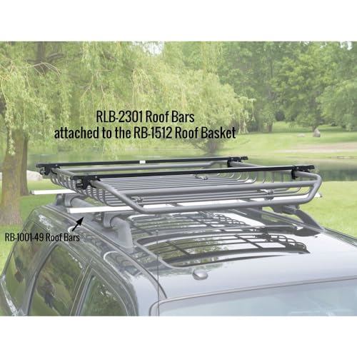 APEX LEGENDS RLB-2301 Universal Side Rail Mounted Steel Roof Crossbars, 46.5 inches, Pack of Two, Fit Raised Side Rails, black - Thumbnail 3