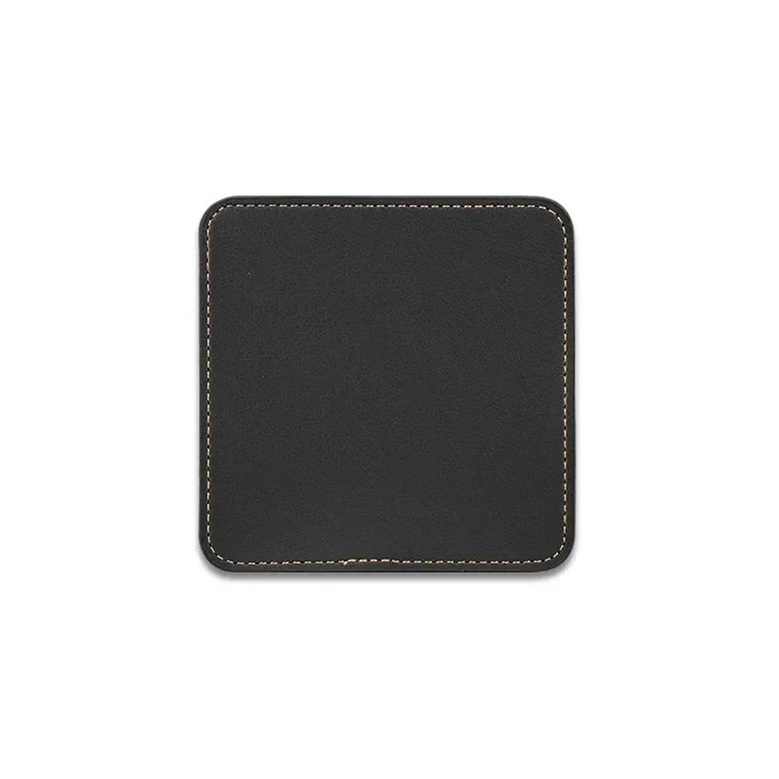 Insulated Coasters 12pcs Coaster Faux Leather Coasters for Home Decor Round Cup Pads Tea and Water Cups Coffee Mats Dish Drying Placemat for Home Decor Dining Table(Black-B)
