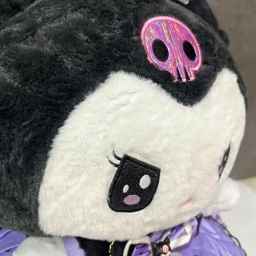 Image of Tickles Cute Anime Doll Soft Stuffed Plush Cartoon Character Toy for Kids Boys & Girls Birthday Gift (Color: Purple & Black Size: 40 cm)