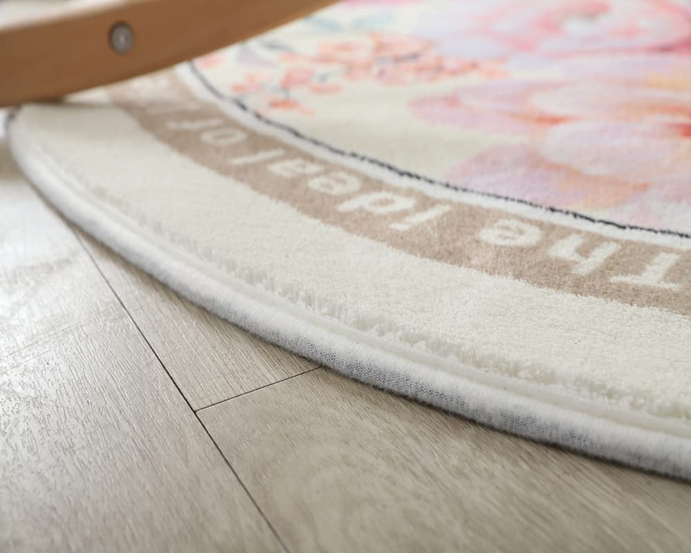 Tapis Rond, Tapis Moderne à Poils Longs, Tapis De Chevet Pour Chambre, Tapis De Sol Confortable Et Doux Antidérapant, Tapis Moelleux Pour Salon Chambre, Blanc, 60cm/24 Pouces