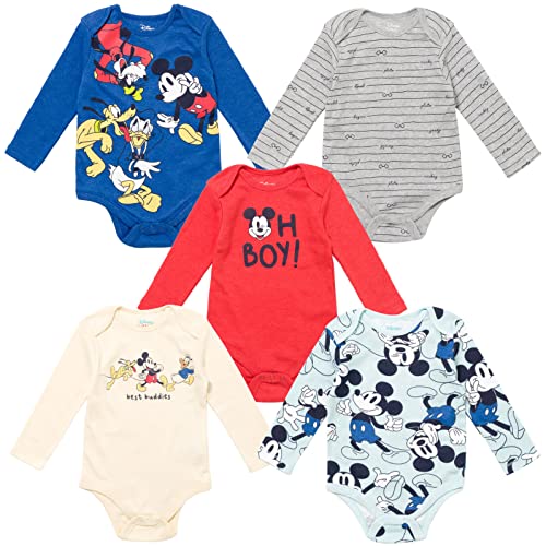 Image of Disney Lion King Winnie the Pooh Nightmare Before Christmas Mickey Mouse Baby 5 Pack Bodysuits Newborn to Infant