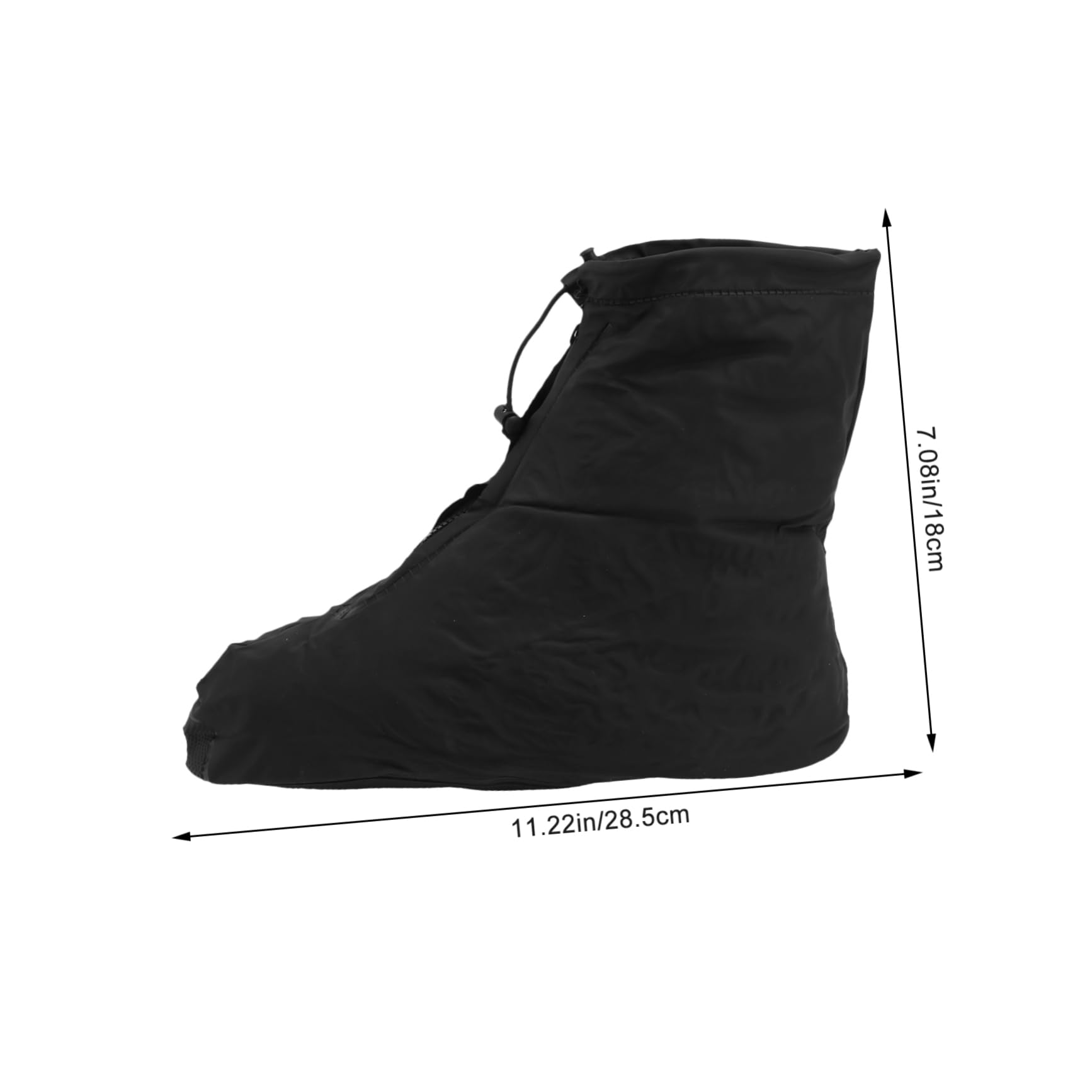 LAPYAPPE Shoe Covers Reusable Non Slip Overshoes for Rain Protection Comfortable Zippered Design with Elastic Band for Outdoor Use and Muddy Conditions Black