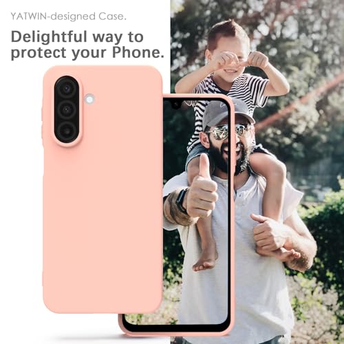 Image of YATWIN Silicone Case for Samsung Galaxy A17 4g /5g, Soft-Touch, Shockproof, DustProof, Antiskid Phone Cover for Samsung Galaxy A17 4g /5g - Pink
