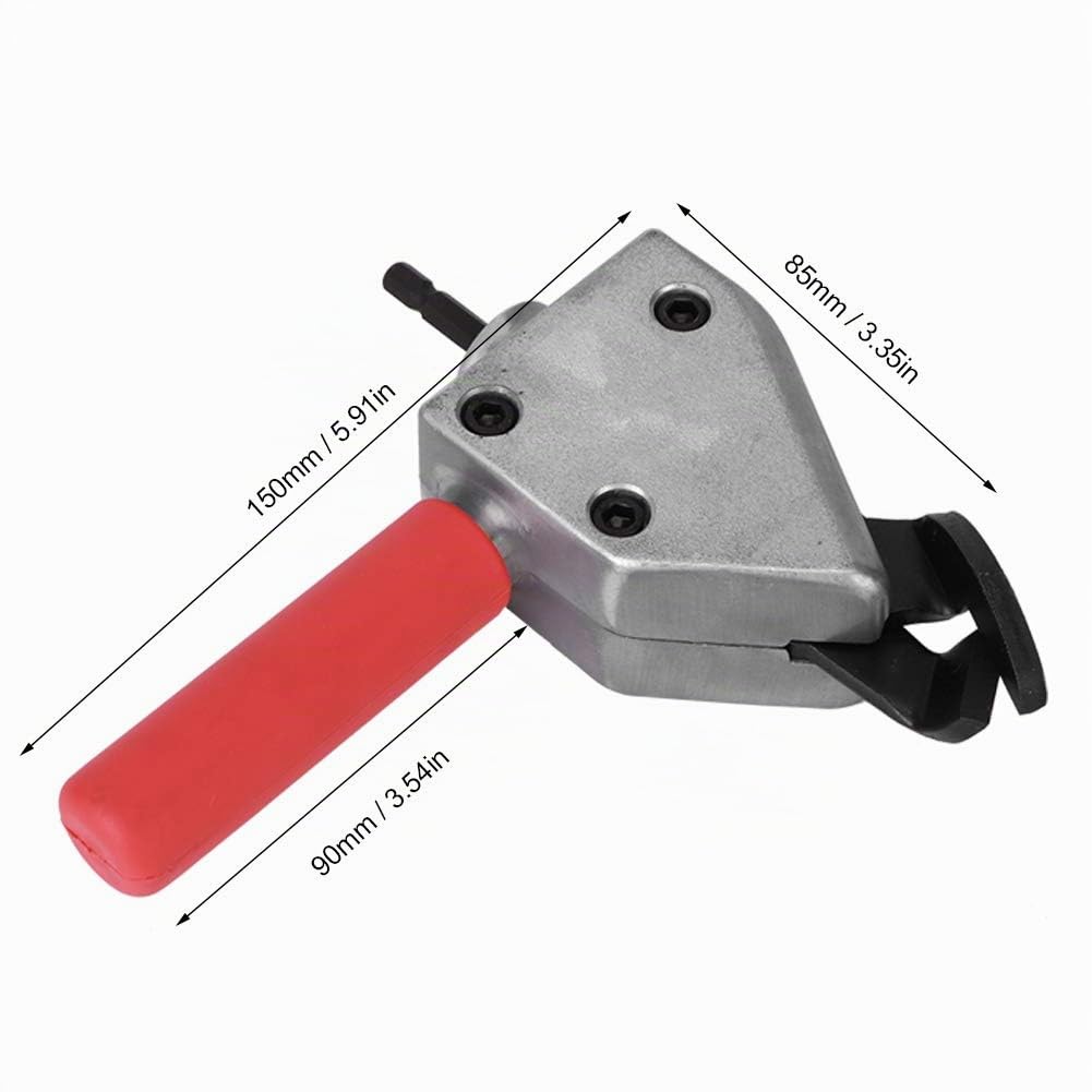 Testa di taglio per lamiera, utensile elettrico per attacco per taglio di metalli con turbo cesoia con impugnatura esagonale da 7 mm, per forbici per trapani elettrici