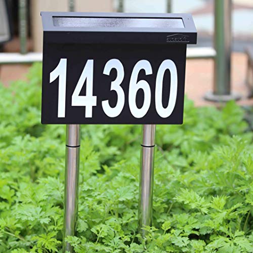 image for ZUOZUOYA Dual-use Solar House Numbers Light - 2 Lighting Modes Black S