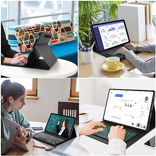 Image of SENGBIRCH Keyboard Case for Samsung Galaxy Tab S8 Ultra (14.6 inch, 2022 Release), Backlit Magnetically Detachable Keyboard, Smart Stand Cover with S Pen Holder, Auto Sleep /Wake, SM-X900 /X906, Black