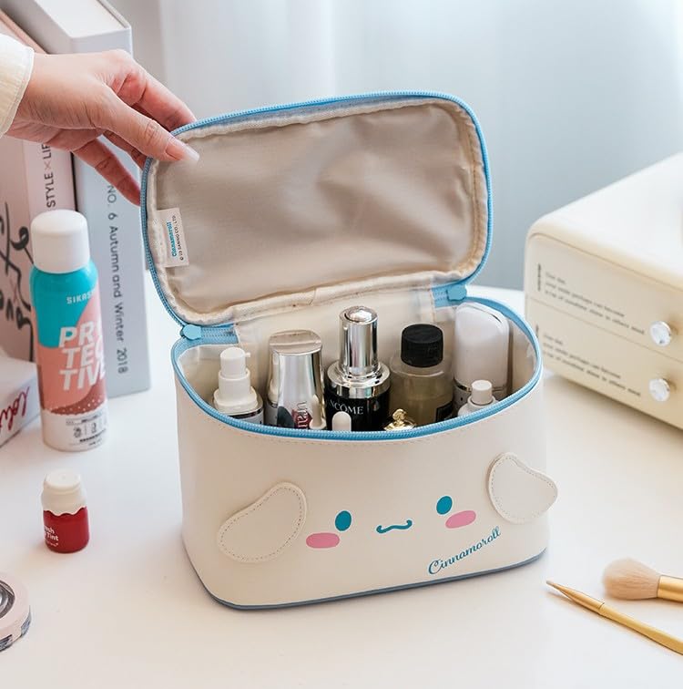 Kuromi PU Cosmetic Bag Makeup Pouch Travel Portable Vanity Case Organizer with Handle - Black3