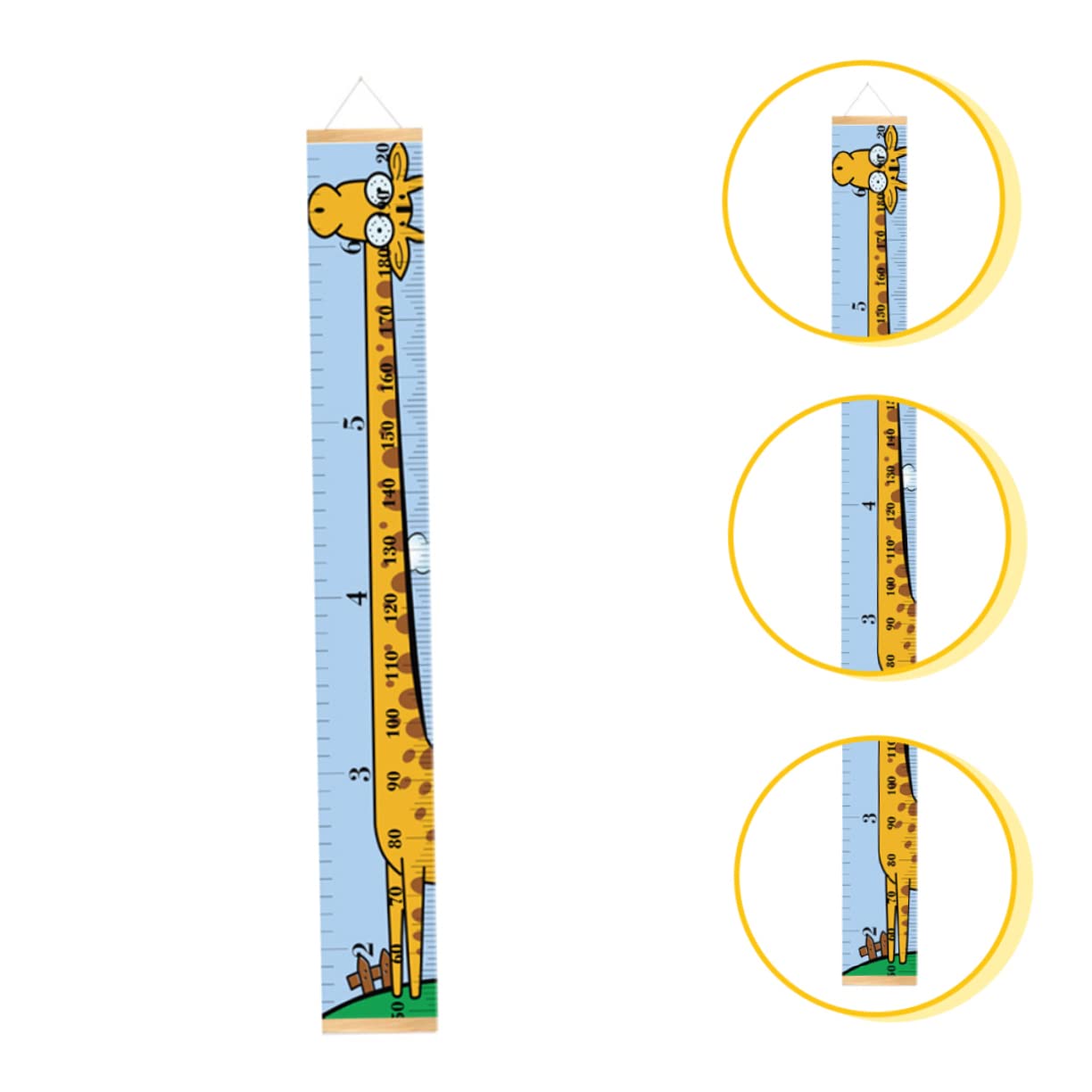 BESTonZON Nursery Wall Height Chart Wood Frame Toddler Room Decor Girls Wall Art