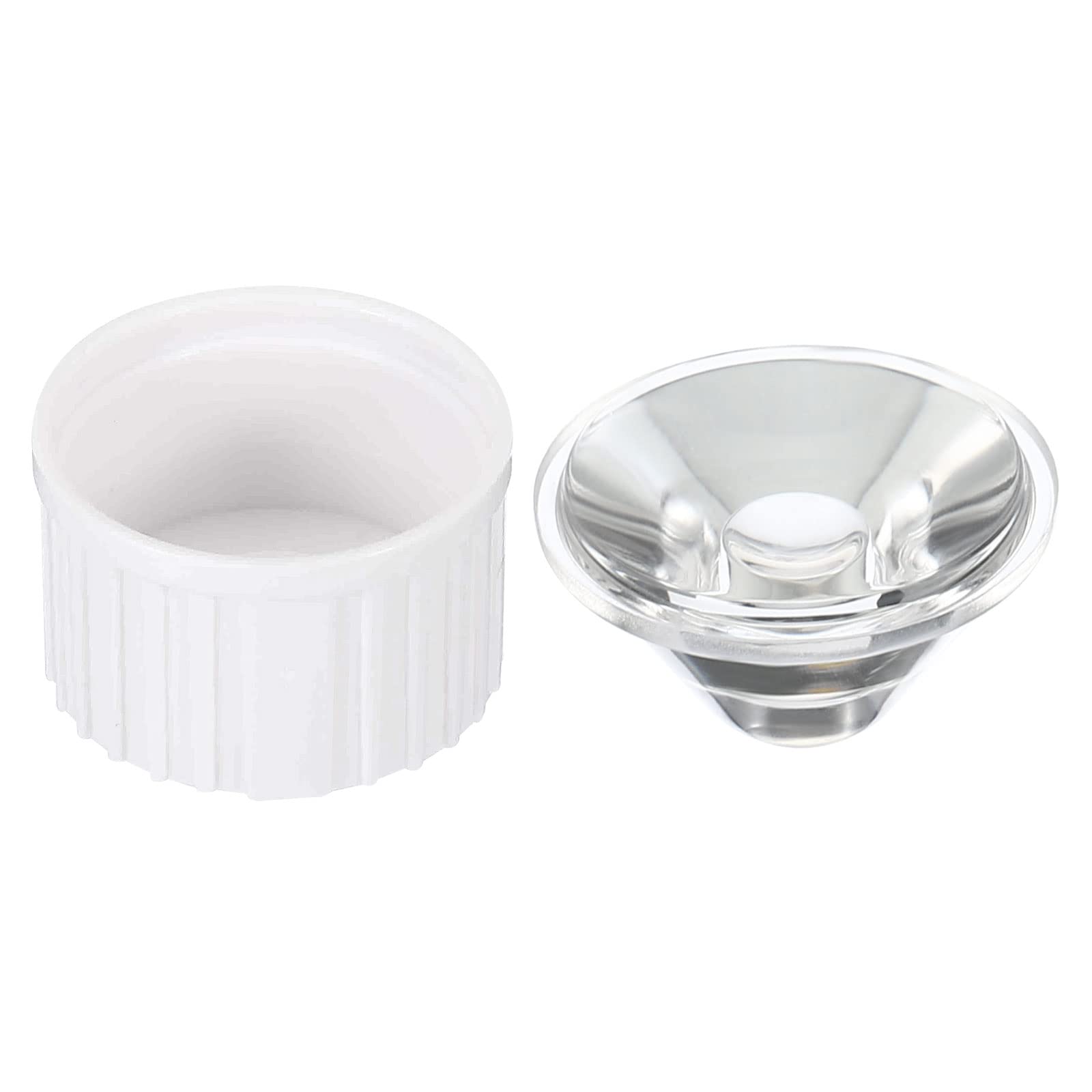 PATIKIL 20mm LED Lens 45 Degree with Plastic Holder, 8 Set Acrylic Optical Lenses for 1W 3W High Power LED Light, White/Transparent