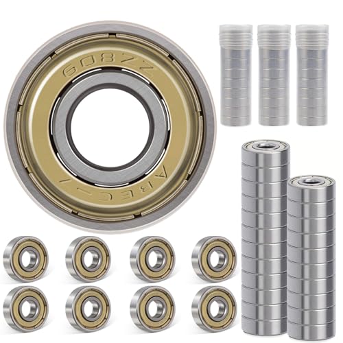 JClorix 608ZZ Rodamientos de Bolas 30 Piezas ABEC-7 – Rodamientos Rígidos Antipolvo 8x22x7mm para Skate Eléctrico, Bicicleta, Industria, Sellado Metálico ZZ (608ZZ)