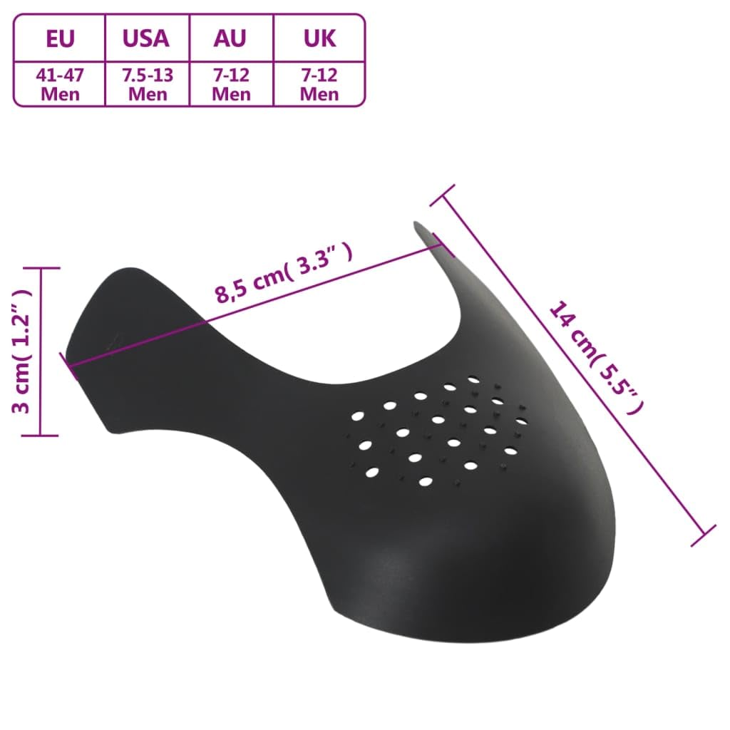 Mangloder - Protector antitorceduras para zapatos (2 pares, plástico, horma de zapatos Dehner para EU 41-47, protección antiarrugas para alisar, secar y ajustar, para zapatillas, zapatos de tacón y