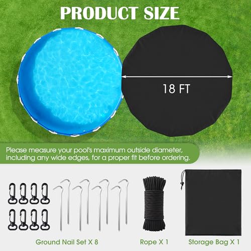 Cobertor redondo para piscina 18ft resistente e impermeable miniatura 2