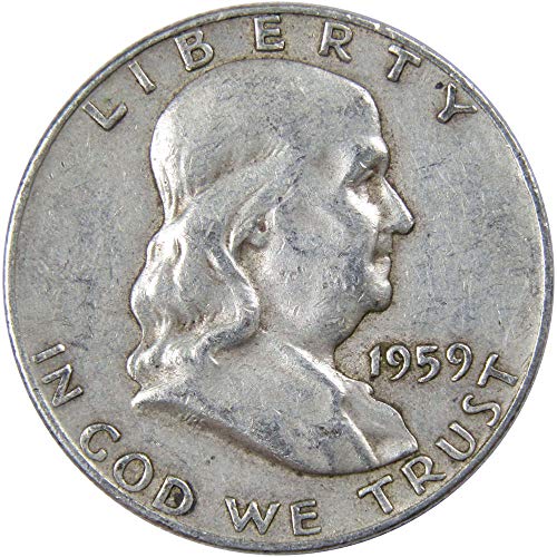 1959 D Franklin Half Dollar AG About Good 90% Silver 50c US Coin...