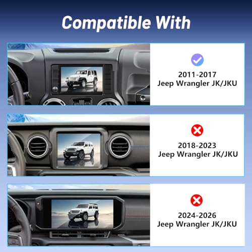 Image of Car Phone Holder for Jeep Wrangler (2011-2016 2017),Magsafe Car Mount Charger,Magnetic Phone Holder,15W Wireless Charging,Dashboard Phone Holder,360 & Hands Free,2015 Wrangler Interior Accessories