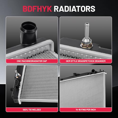 Image of BDFHYK 2807 Aluminum Radiator for Nissan Frontier 2005-2014, for Nissan Pathfinder 2005-2012, for Nissan Xterra 2005-2015, for Suzuki Equator 2009-2012, CU2807 DPI 2807, 1-Row 16mm Core