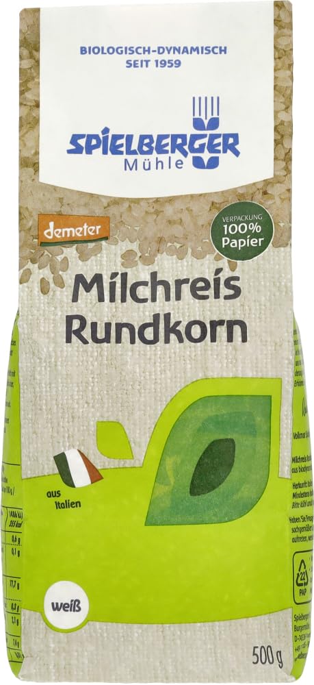 Milchreis, Rundkorn weiß, demeter 18 x 500 g