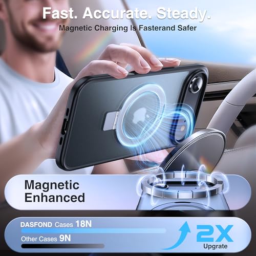 Coque pour iPhone 17 Air Magnétique DASFOND avec Anneau MagSafe Invisible Noir