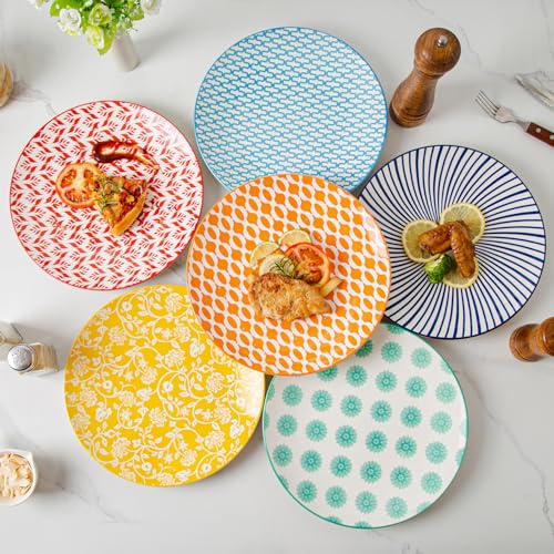 Ceramic-Dinner-Plates-Set-105-Inch-Porcelain-Large-Serving-Dishes-Scratch-Resistant-Microwave-Oven-Dishwasher-Safe-for-Steak-Salad-Pizza-Pancakes-Pasta-Set-of-6-Assorted-Colors Ceramic Dinner Plates Set 105 Inch Porcelain Large Serving Dishes Scratch Resistant Microwave Oven Dishwasher Safe for Steak Salad Pizza Pancakes Pasta Set of 6 Assorted Colors