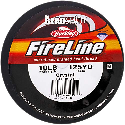 Beadsmith Fireline Braided Bead Thread, 10-Pound, 125 Yards (Crystal)