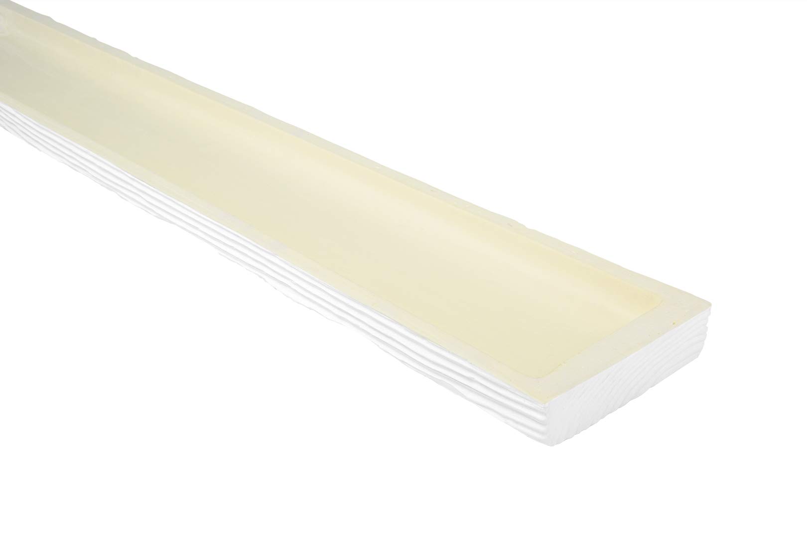 DECO WOOD tablero de poliuretano ET305, 2m de longitud, tablero de PU con aspecto de madera (blanco - 190x35mm) tablero de pared de espuma dura para techos
