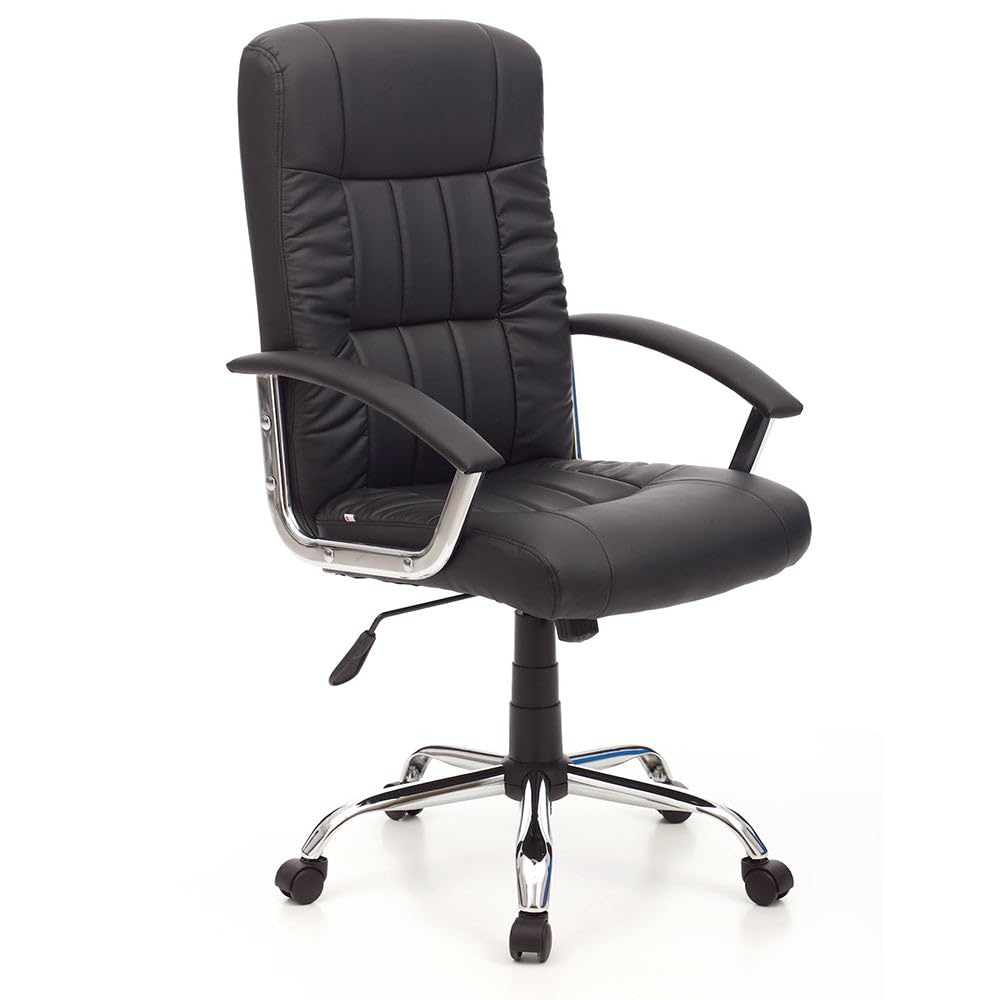 My_office Leader Poltrona, Poliuretano, Nero, 63x63x116 cm, nera, ruote
