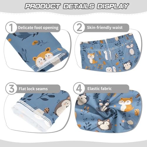 Animal Fox Girls' Leggings Toddler Doodles Cute Kids Yoga Pants Dance Active Tights 4T3