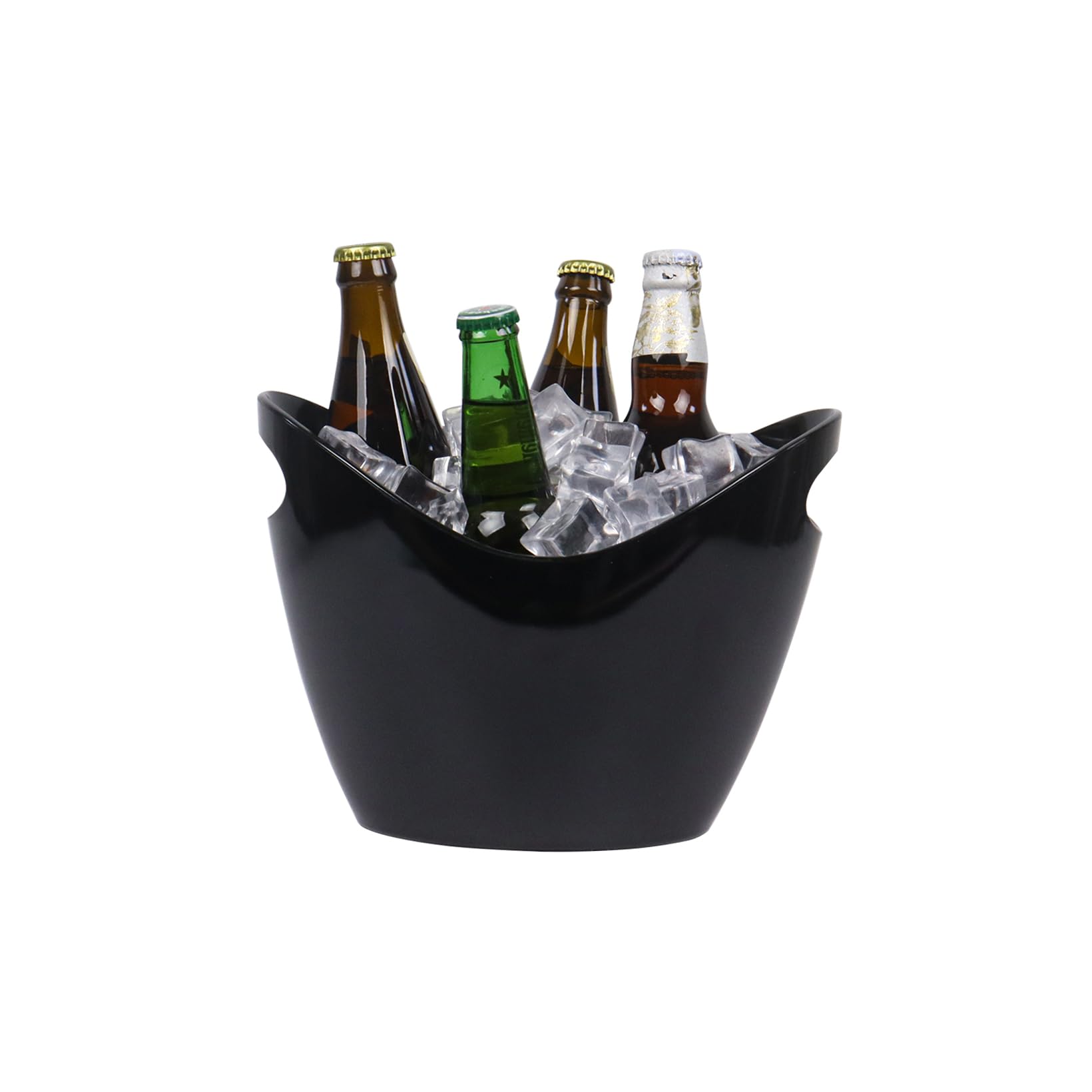 BHBXZZDB Grand Seau à Glace En Plastique, Bac De Rangement Ovale, Refroidisseur De Boissons Pour Bouteilles De Bière 3L/8L,Convient Pour La Maison, Le Bar, L'intérieur Et L'extérieur,Blanc,Noir,Jaune