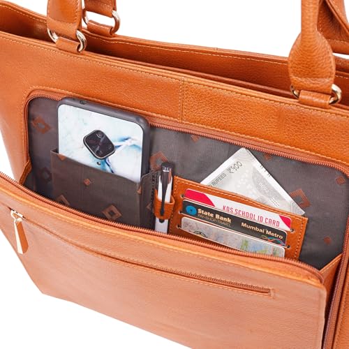 Image of RICHSIGN LEATHER ACCESSORIES Full Grain Natural Leather Top Handle Satchel Shoulder & Handbags