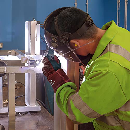 Shunxiang Womens Goatskin Mig Welder Gloves,4 Inch Cuff Split Cowhide With Kevlar Stitching,Tig Gloves For Mig Welding,Tig Welding (Medium) #TOP6