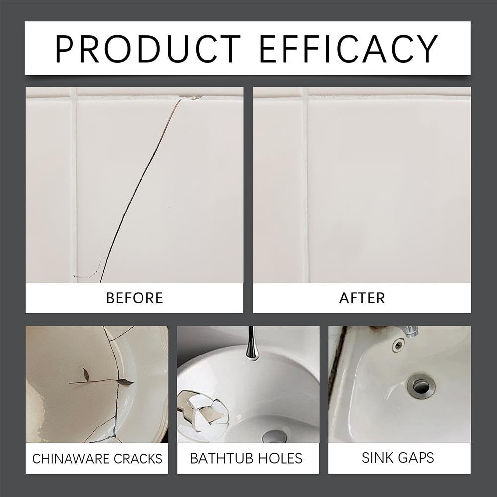 Kit di riparazione per vasca, smalto, fibra di vetro, acrilico, porcellana, ceramica, marmo, granito, scheggiature, ammaccature, crepe, buchi, graffi