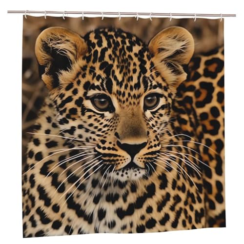 Rideau de douche imperméable motif léopard lavable 182x182 cm - 2