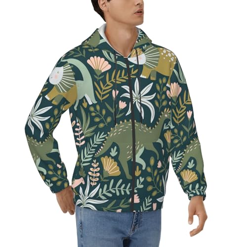 Sweat à capuche dinosaure pour homme coupe décontractée et confortable
