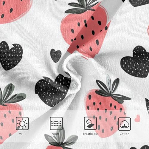 Wusikd Cute Strawberry Girls' Underwear Cotton Black Hearts Girls Briefs Soft Toddler Underwear 2T3