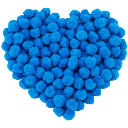 MORFEN 150 Pieces Pom Poms 1 Inch Blue Craft Pom Poms Fuzzy Pompom Puff Balls Small Pom Pom Balls for DIY Arts and Crafts Projects Home Decorations