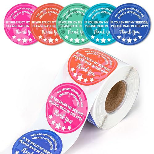 Lesnala 480 Pcs 5 Star Review Stickers Thank You Labels 5 Colors