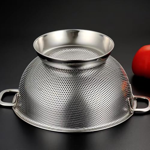 Colador de cocina de acero inoxidable Ø 28.5 cm con diseño duradero de doble asa 3