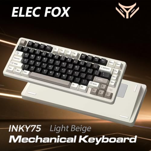 Image of MK INKY75 CNC Aluminum Mechanical Keyboard Triple-Mode Connectivity Gaming Keyboard, 75% Layout Mechanical Keyboard,with Superior Acoustics, Creamy Sounding, RGB /HMX /4000mAh(Light Beige)