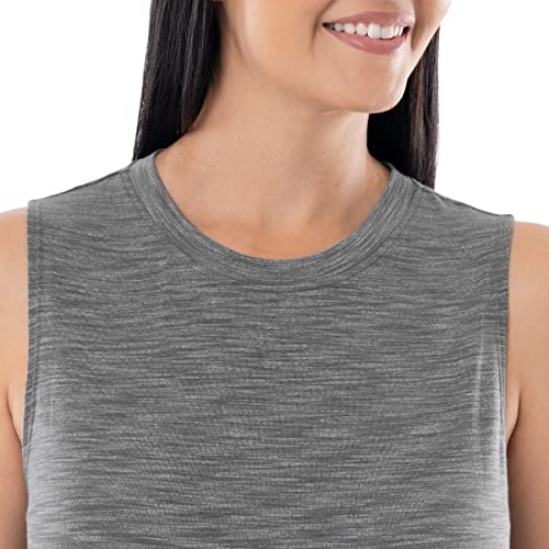 Fruit of the Loom Women's Breathable Tank Top and Short 2 Piece Sleep Set, Heather Grey, Small - image 2