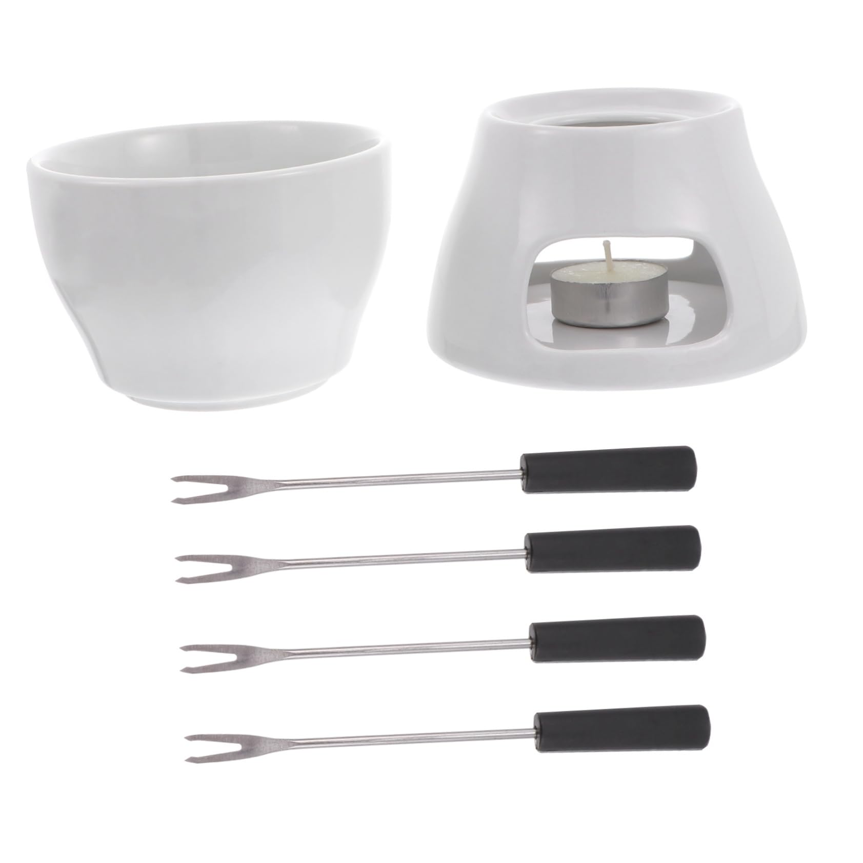IMIKEYA Pentola in Ceramica da 400ml per Fonduta di Cioccolato e Formaggio, per Sciogliere la Cera in Modo Uniforme, per Feste e Momenti Conviviali in Casa