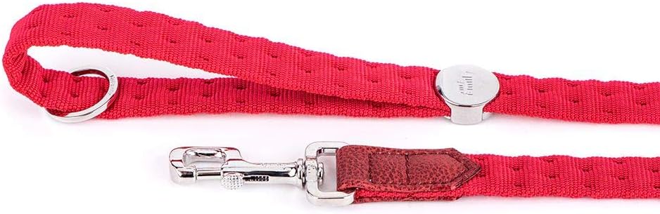 MyFamily Made in Italy Italian Nylon Dog Leash, White Bronze or 24K Gold Plated Metallic Finishes, Practical and Comfortable, Handmade, Milan Collection
