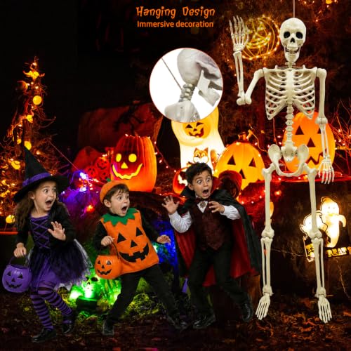 Image of breesky Life Size Skeleton for Halloween: 5.4ft Realistic Human Skeleton | Posable Movable Joints - Full Body Skeletons for Outdoor Yard Haunted House Indoor Halloween Spooky Atmosphere Decoration