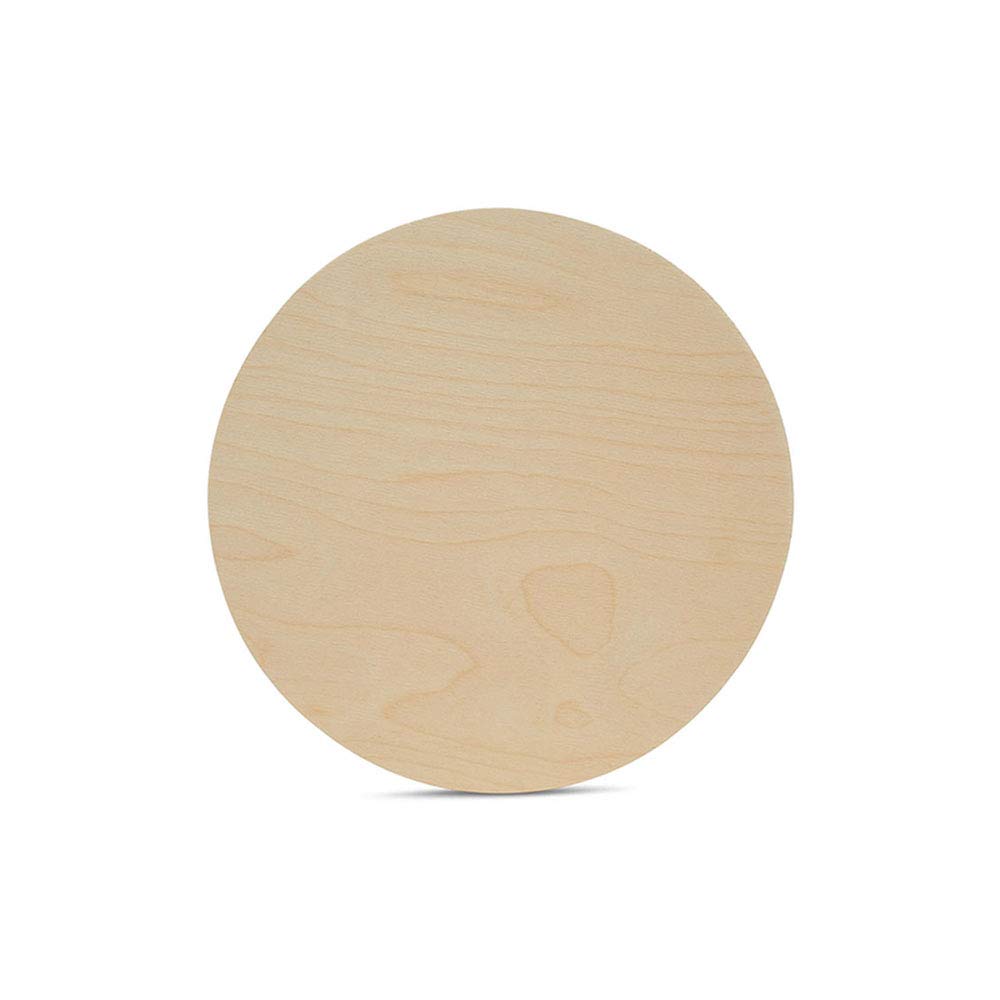 Wood Circle Disc 4 inch Diameter, 1/4 inch Thick, Birch Plywood, Pack of 5 Unfinished Round Wooden Circles for Crafts by Woodpeckers