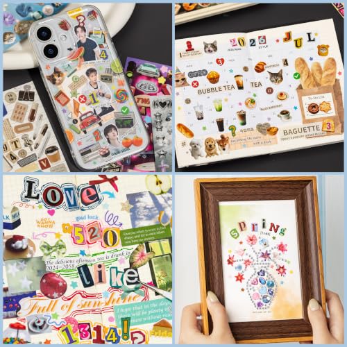 Image of Sticker Book with 1800+ Stickers, 30 Pages | Scrapbooking, Journaling, Decorative Stickers, Collage Style, Arts & Crafts