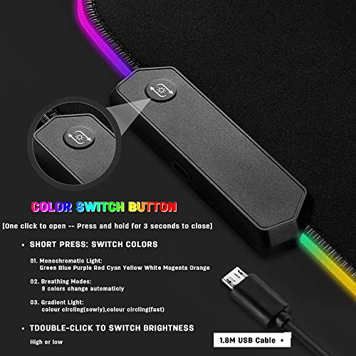 DORRISO RGB Gaming Mouse Pads Large XL 800x300x3 mm Led Mousepad Anti-slip Rubber Base Computer Keyboard Mice Mat for PC Laptop Desk Gaming Mouse Mats Starry Sky - Image 4